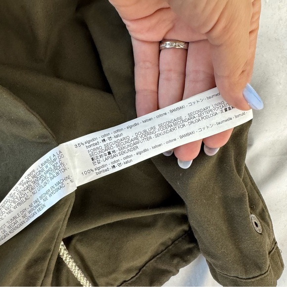 Zara Color-Changing Sequin Sleeve Parka Olive Green Utility Jacket Shiny Size S - Picture 10 of 15